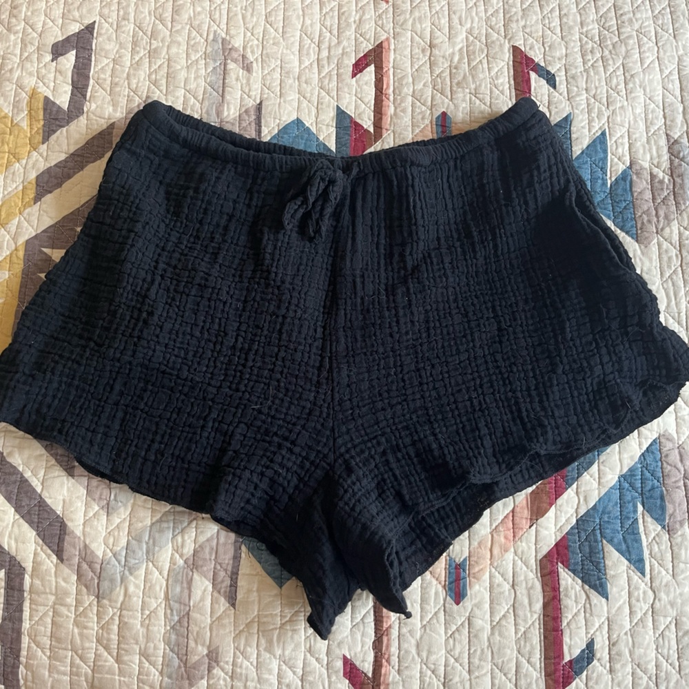 Zara Black Linen Shorts